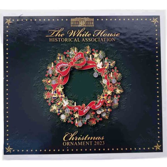 New in Box 2023 White House Christmas Ornament Wreath - Picture 3 of 3
